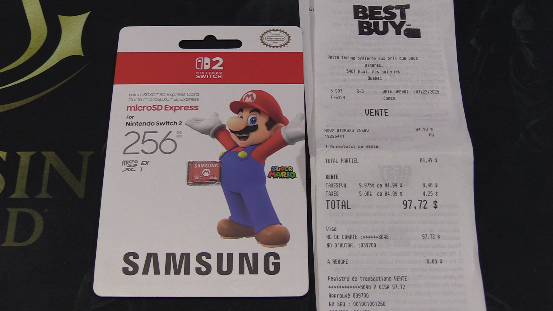 test nintendo switch 2 carte micro sd express