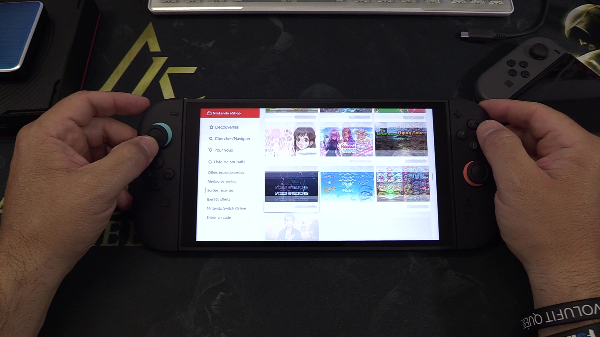 test nintendo switch 2 temps d'affichage écran